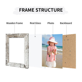 ccdcc rustic white frame set protects memories with real glass clarity