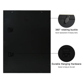 CCDCC shadow box 12x16 360-degree swivel buckles enable quick memorabilia changes.