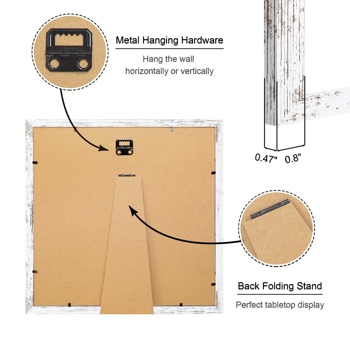 ccdcc wall-hanging kit included for quick secure frame mounting