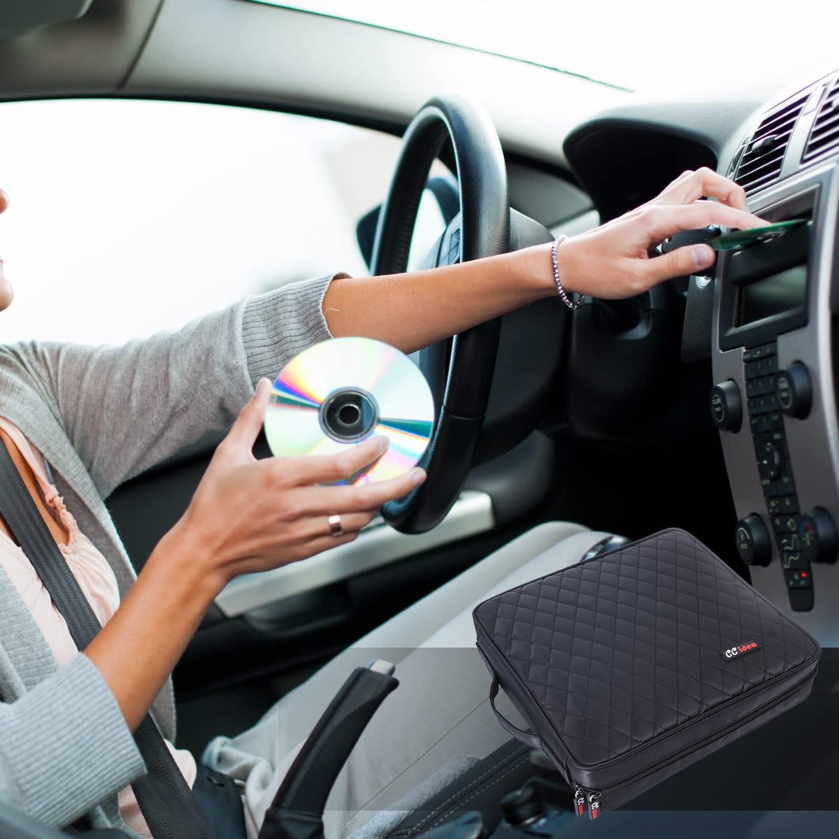 CCidea CD/DVD Case Holder with 96-slot capacity, versatile home and on-the-go storage.