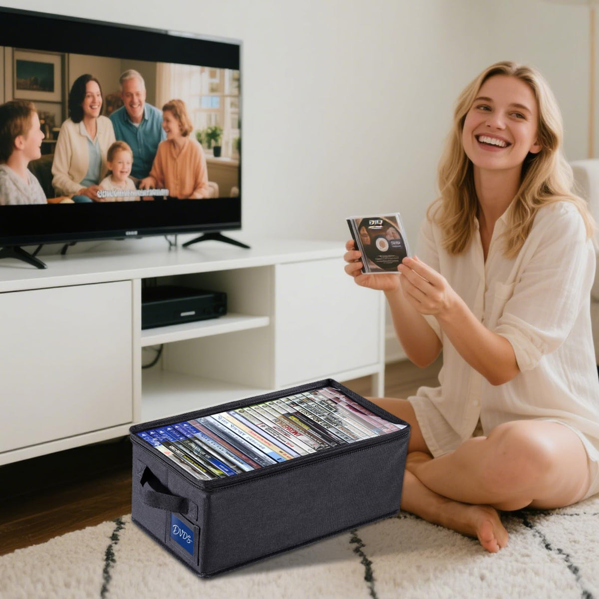 CCidea DVD storage box with zipper closure protecting discs from dust