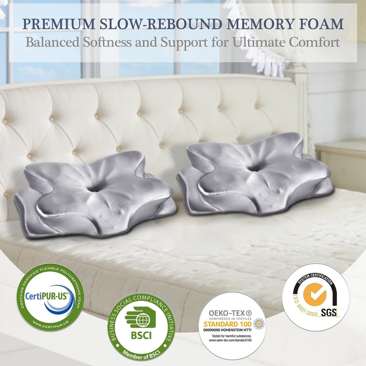 CCidea pillow edges cradle shoulders for better alignment during side sleeping