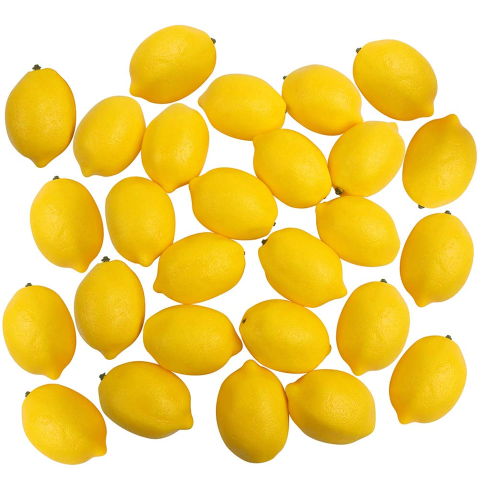 CCINEE artificial yellow lemon set side view for realistic table decor