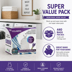 CCLINERS lavender fragrance trash liner creates a fresh-space effect when used.