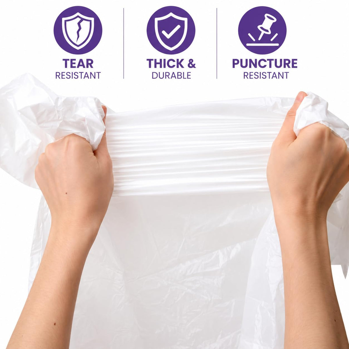 CCLINERS small-bin liners fit compact waste baskets for easy use.