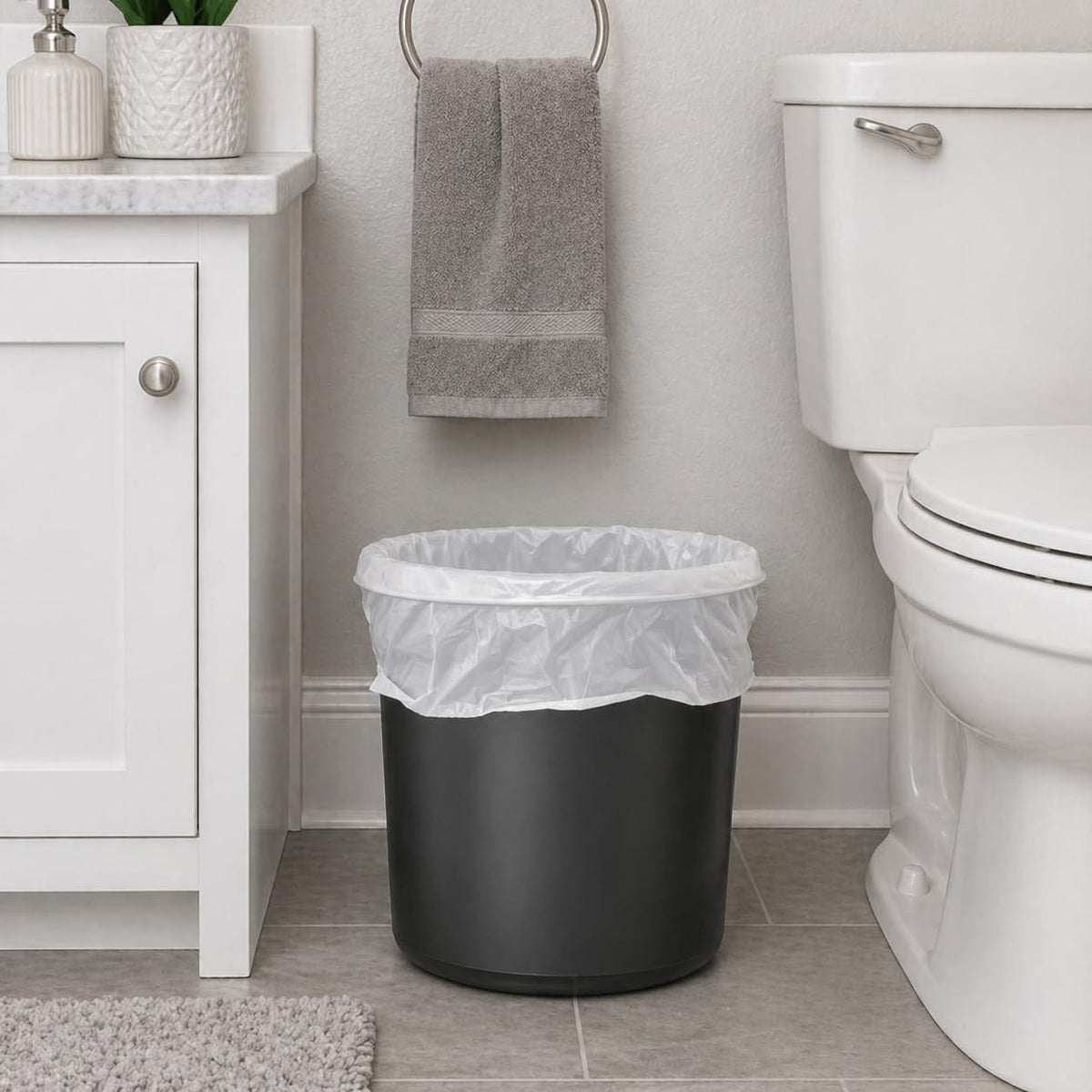 CCLINERS thick plastic trash bag provides durability for daily use.