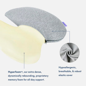 C CUSHION LAB breathable cover with adjustable strap securing the cushion
