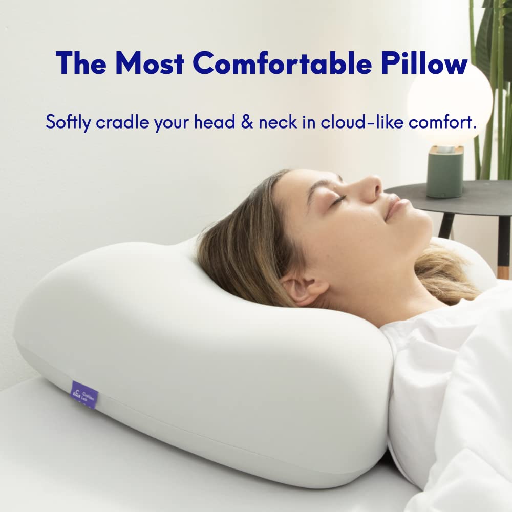 C CUSHION LAB Deep Sleep Pillow side sleepers contour highlights angled side bolsters for optimal support.