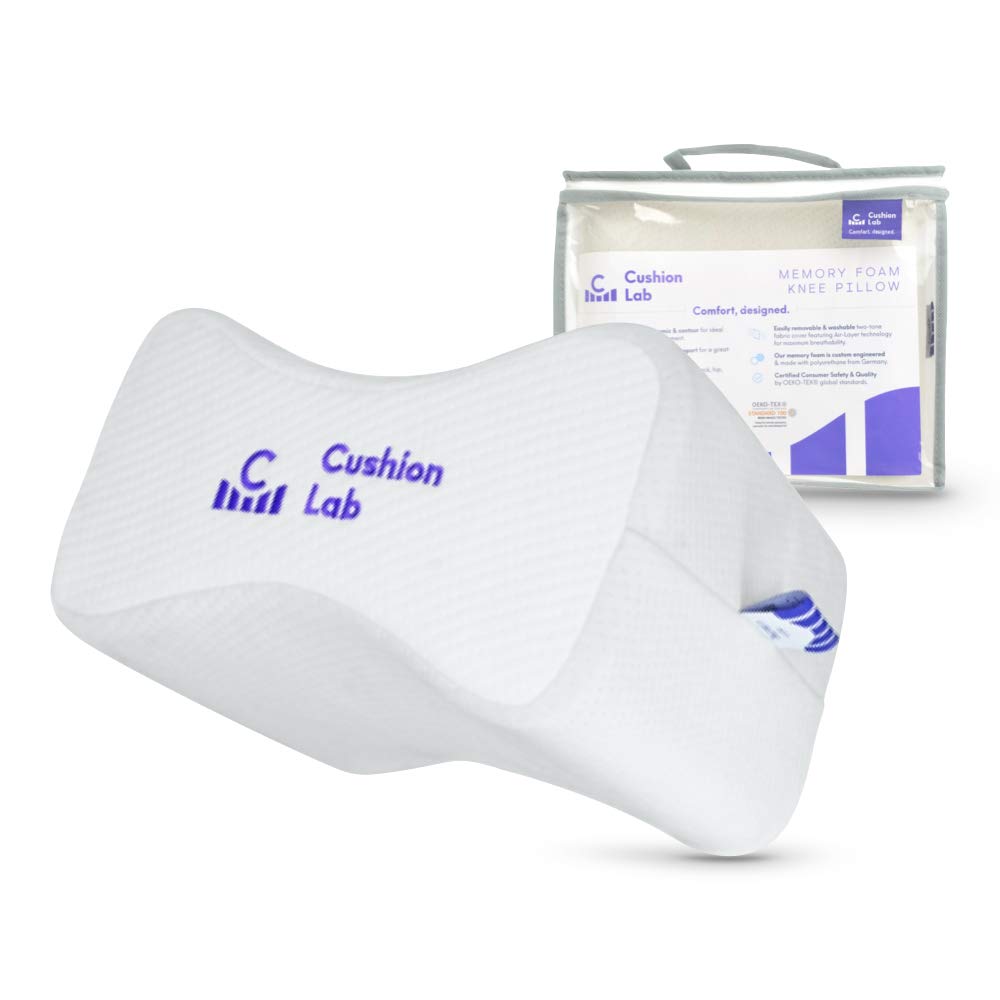 C CUSHION LAB knee pillow with ergonomic contour supports joints for comfort and alignment.