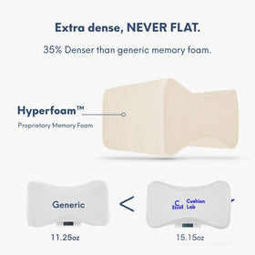 C CUSHION LAB knee pillow memory foam provides cushioned support and lasting shape.