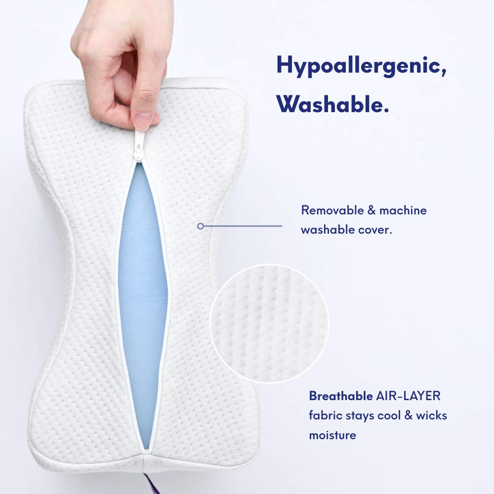 C CUSHION LAB large-size knee pillow provides extra support at 11x8.5x6.5 inches.
