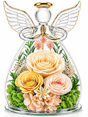 cdco preserved rose in glass angel dome adds timeless elegance to any room