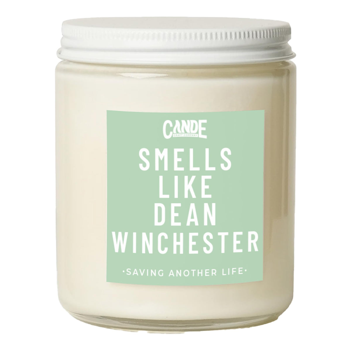 CE CRAFT Dean Winchester candle front label view for ambient vibes