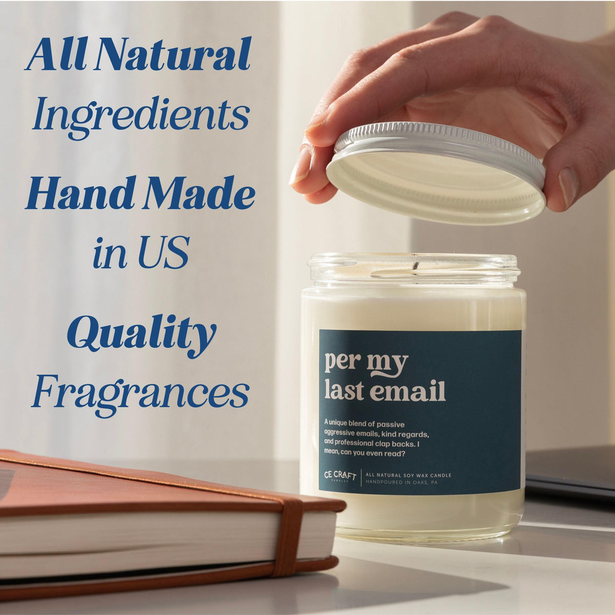 CE CRAFT Jar-side view shows compact size and clean burn