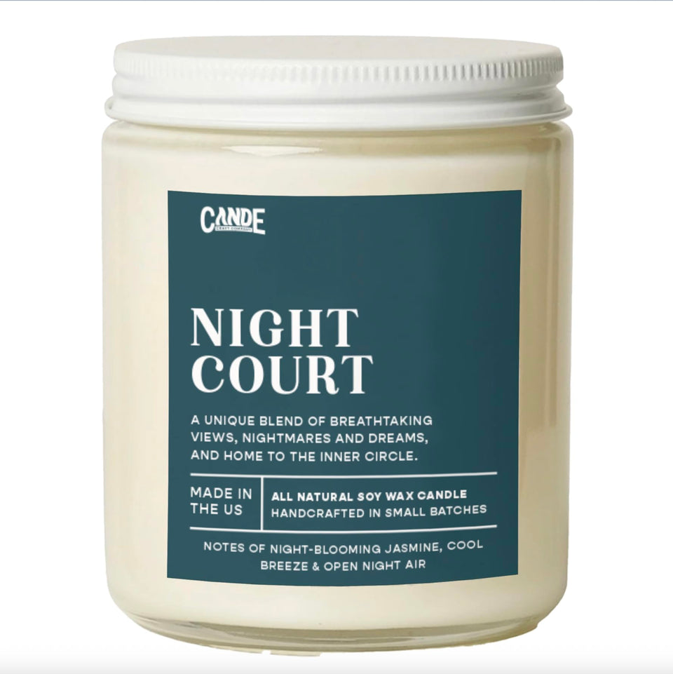 CE Craft Night Court Candle with Jasmine and Cool Breeze creates a soothing reading nook ambiance.