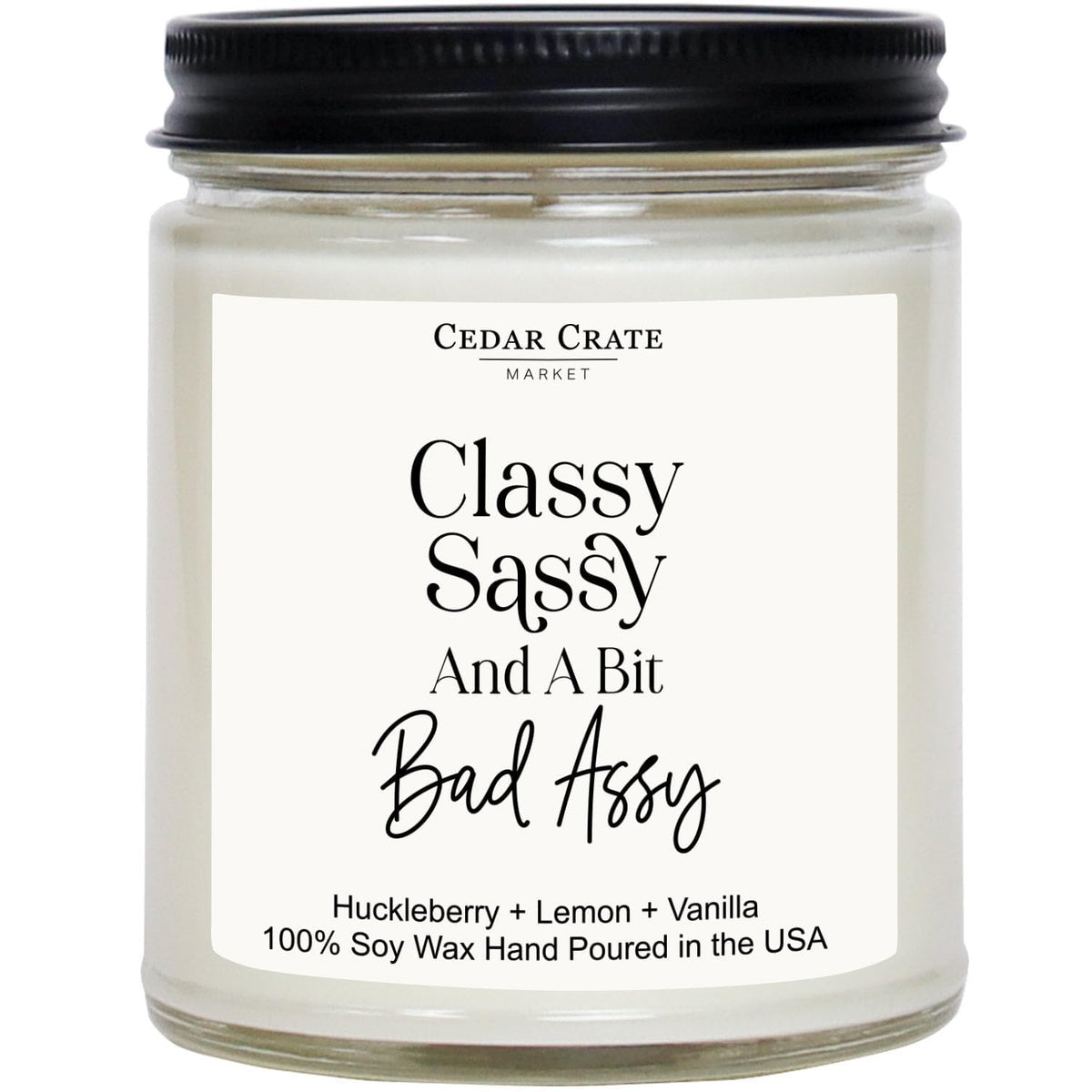 CEDAR CRATE MARKET funny candle label adds tasteful humor to decor.