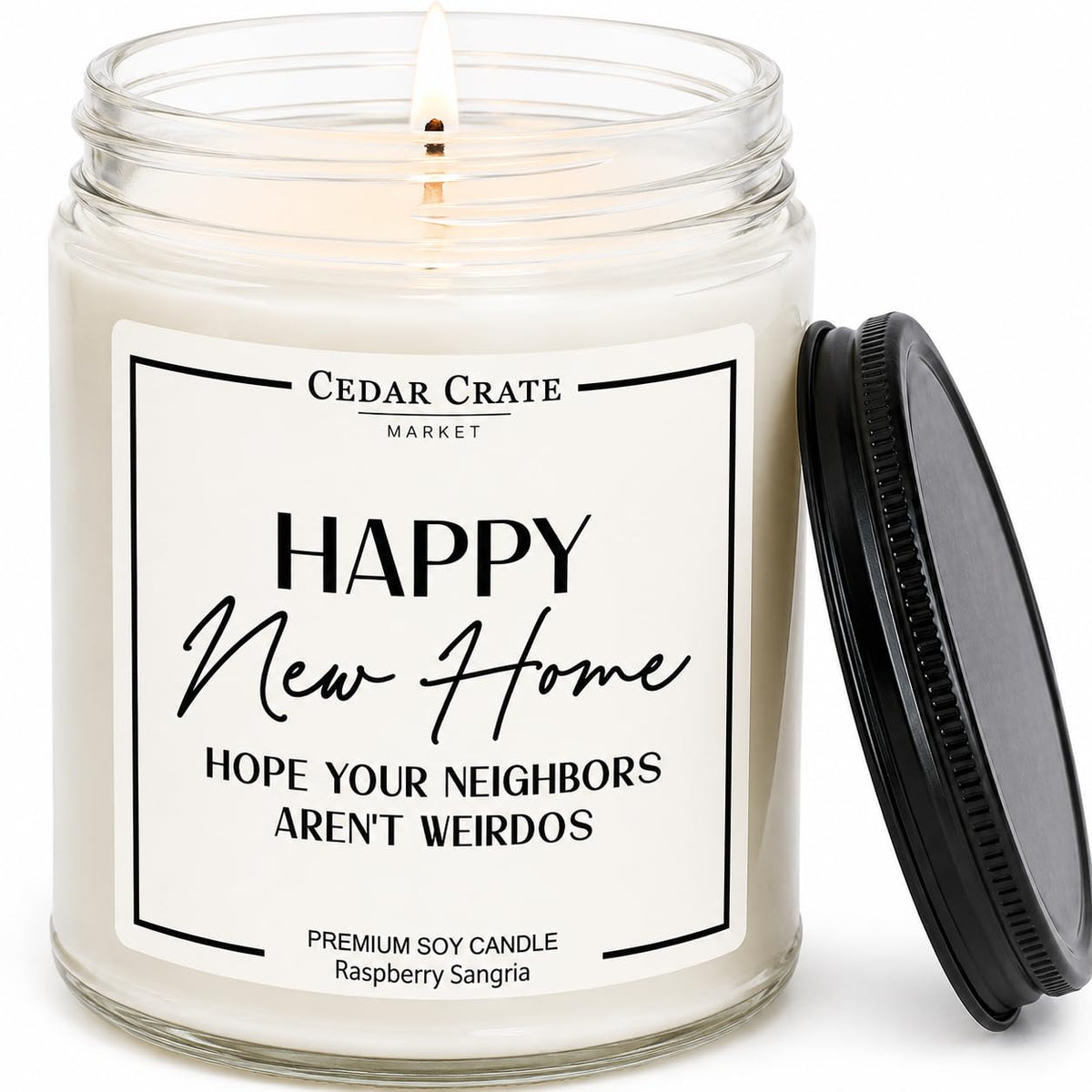 CEDAR CRATE MARKET Raspberry Sangria candle enhances cozy evenings in a new home