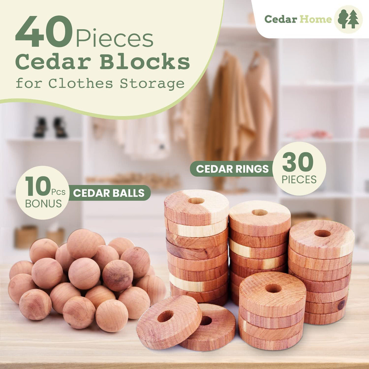 CEDAR HOME cedar balls in a drawer for odor control and freshness