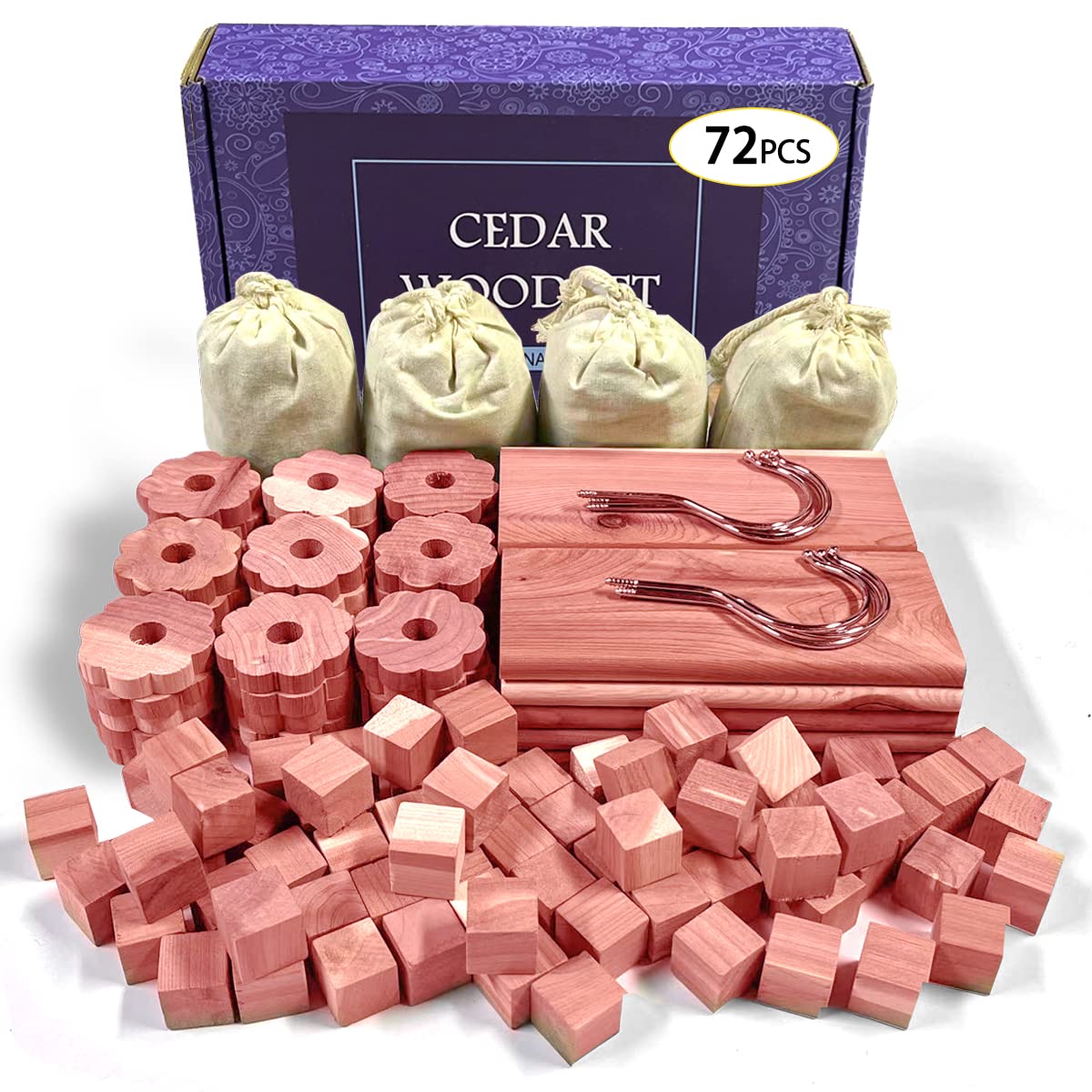 Cedar Space cedar blocks close-up texture with natural aroma protecting garments.
