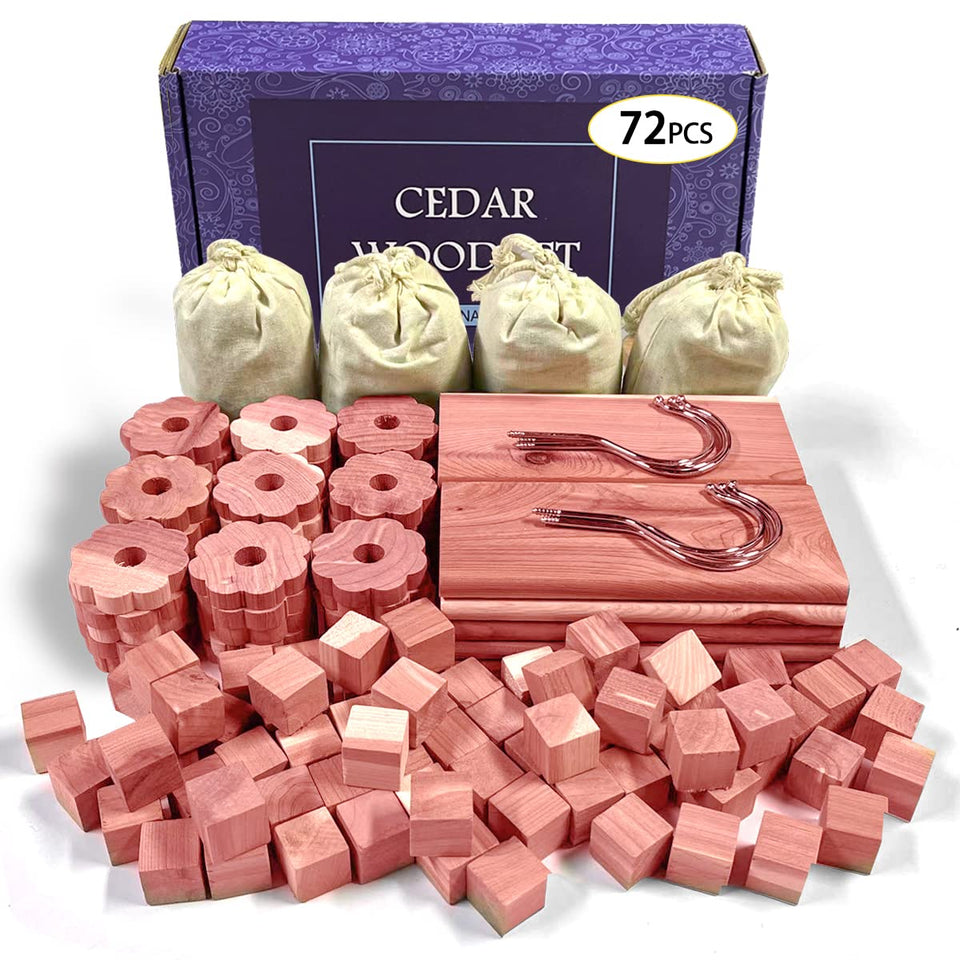 Cedar Space cedar blocks close-up texture with natural aroma protecting garments.