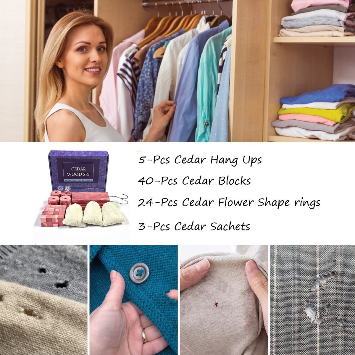 Cedar Space cedar blocks in shoes or bags for odor control.