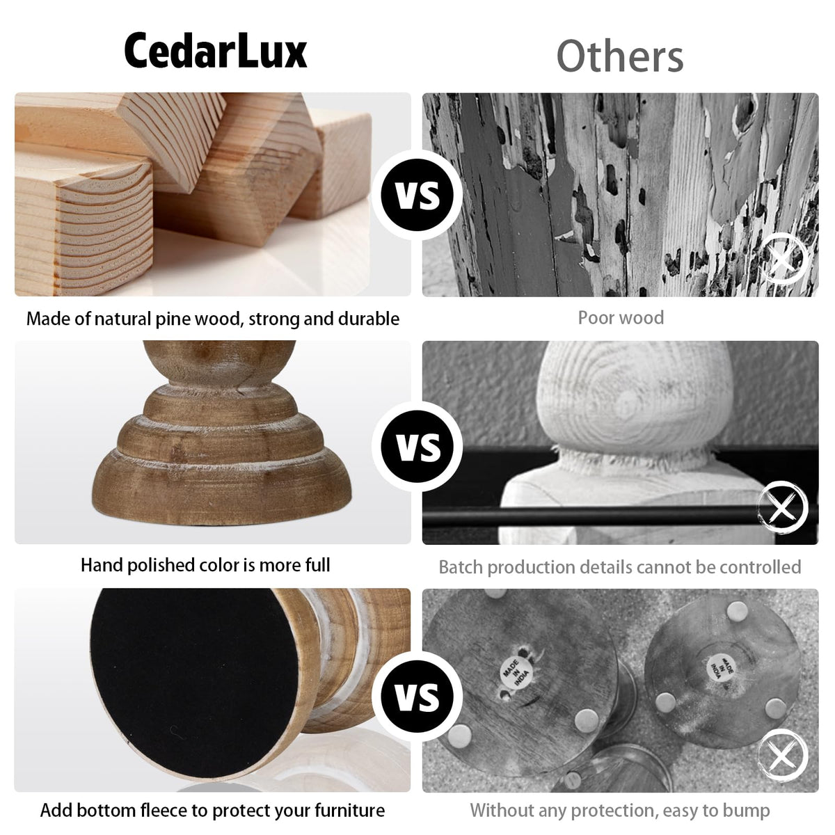 CEDARLUX pillar candle holder small – compact tabletop accent.