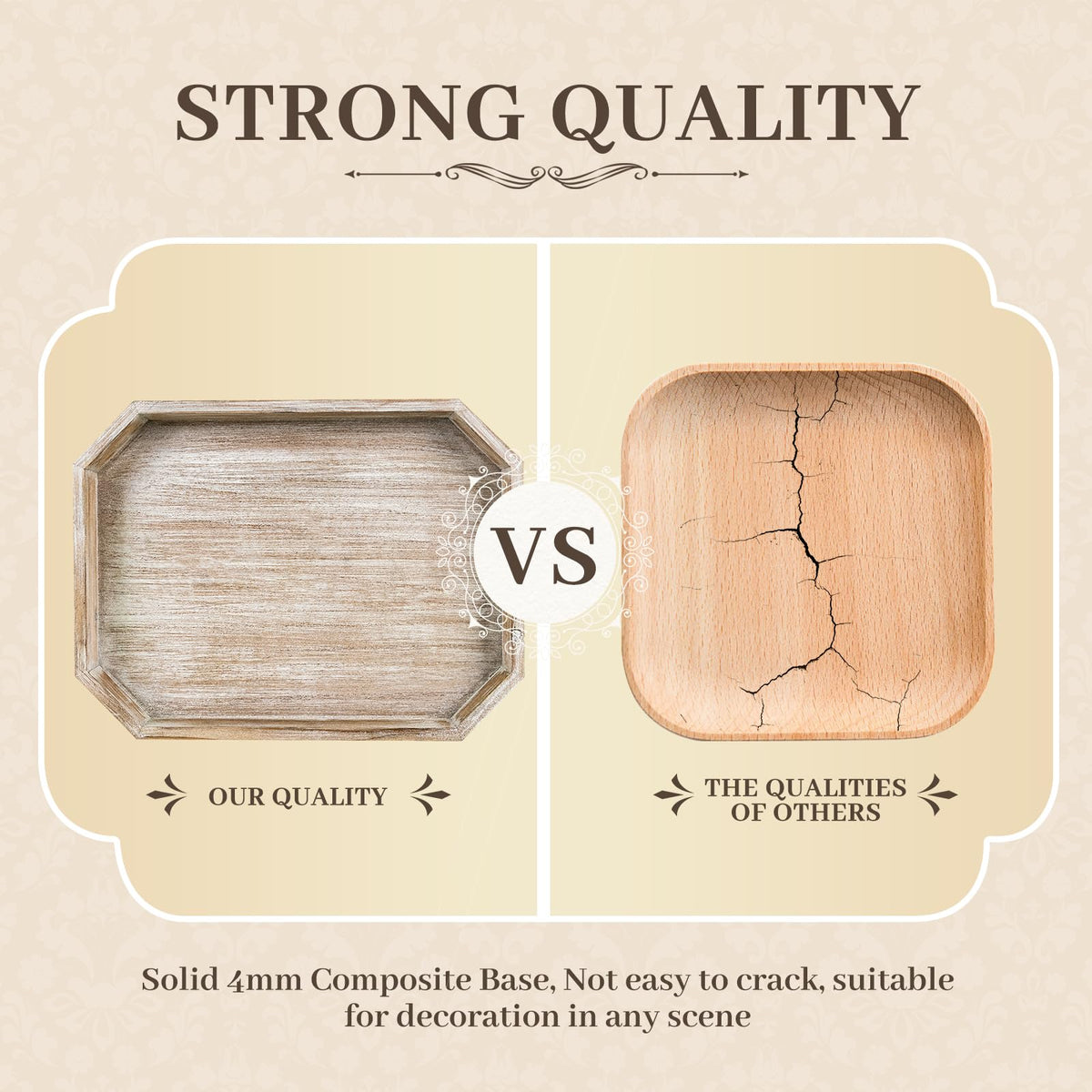 CEDARLUX tray on ottoman demonstrates versatile surface for small items.