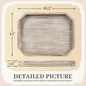 CEDARLUX white-washed wood tray highlights natural grain for warm farmhouse styling.