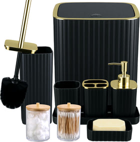 CedarShin 9-piece bathroom set toothbrush holder keeps brushes neatly accessible.