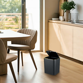 CedarShin trash can blends with decor for a tidy bathroom.