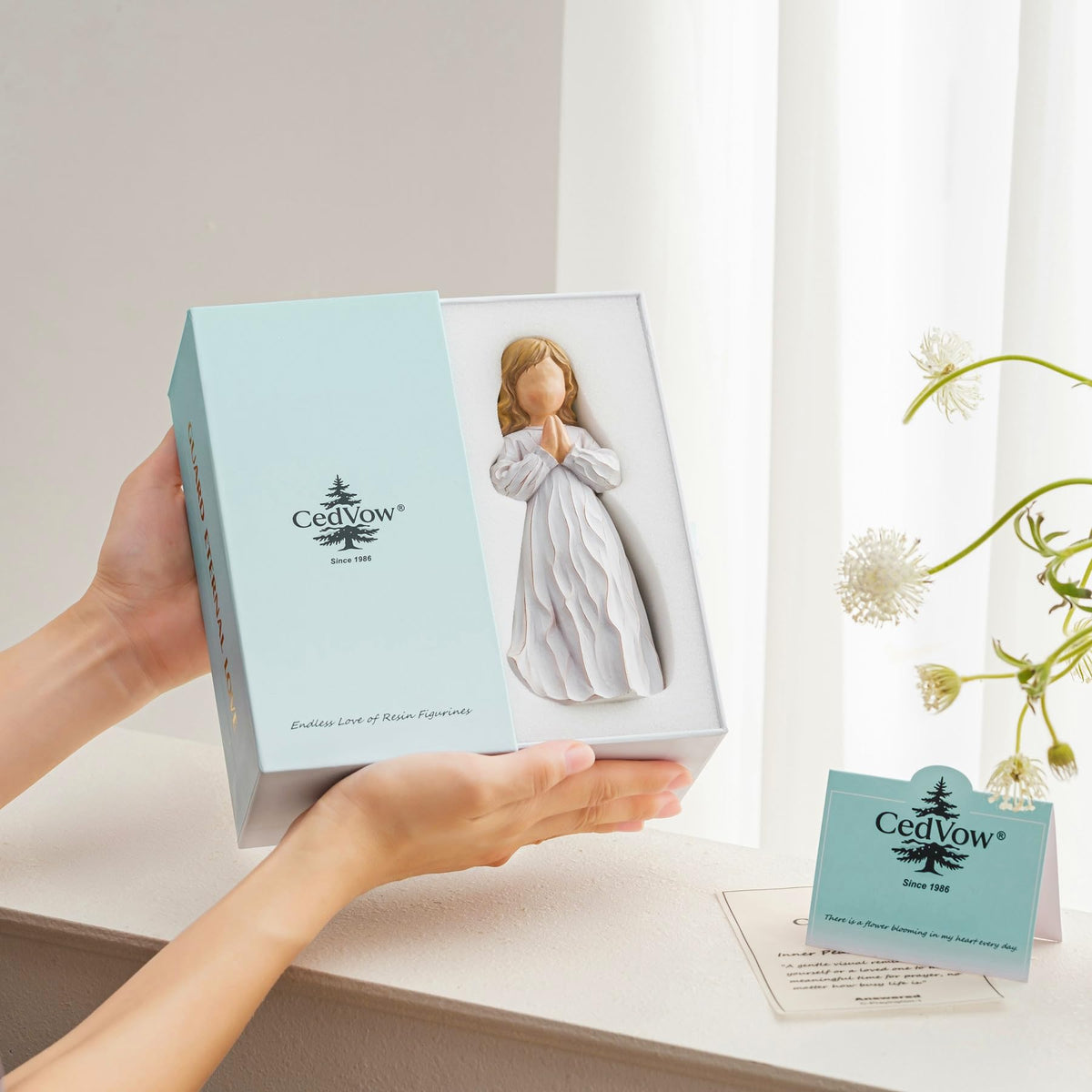 CedVow hand-painted angel artwork with lifelike details.