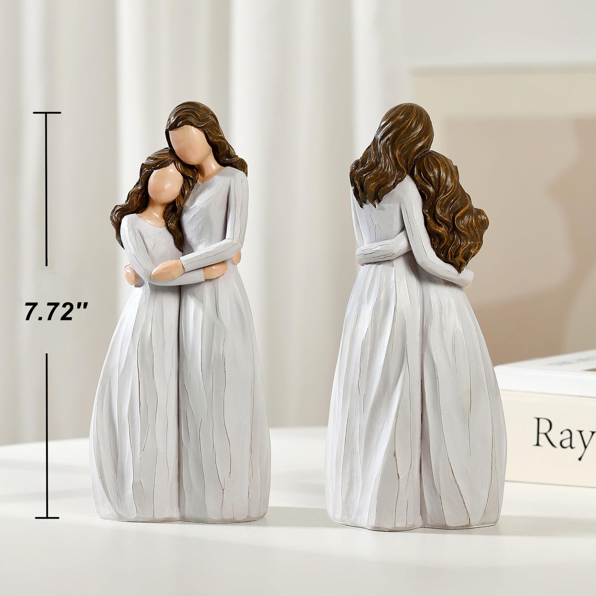 CEDVOW solid resin mother-daughter figure with weighty presence