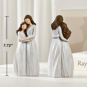 CEDVOW solid resin mother-daughter figure with weighty presence