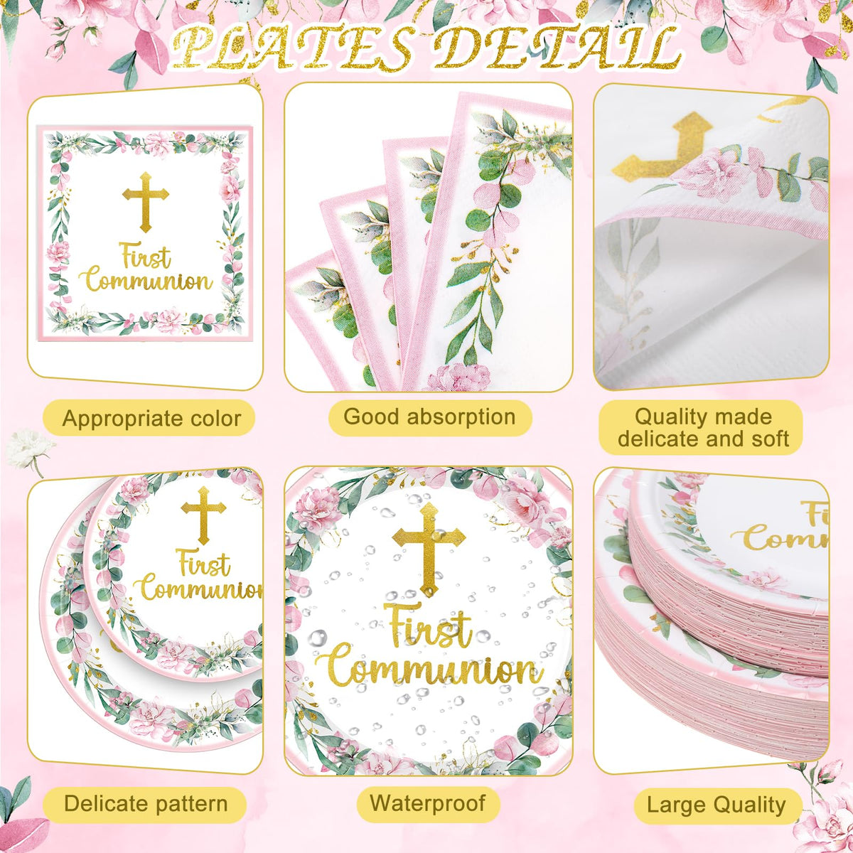 Ceenna God Bless pink napkins with gold accents for coordinated decor.