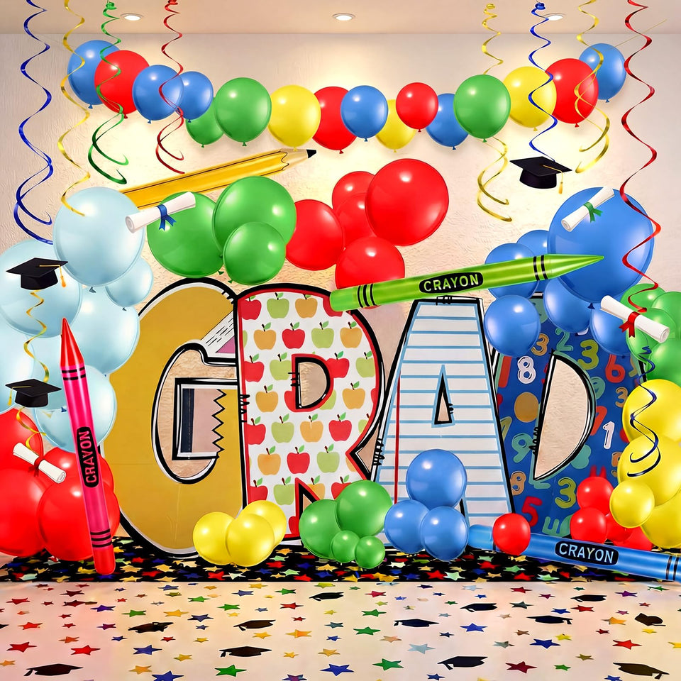 Ceenna graduation kit grad cutouts rise 33 inches for bold classroom decor.
