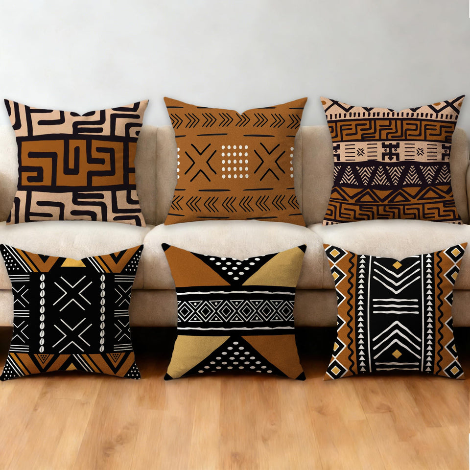 Ceexolliss African mudcloth pattern A throw pillow cover adds rustic charm to living spaces