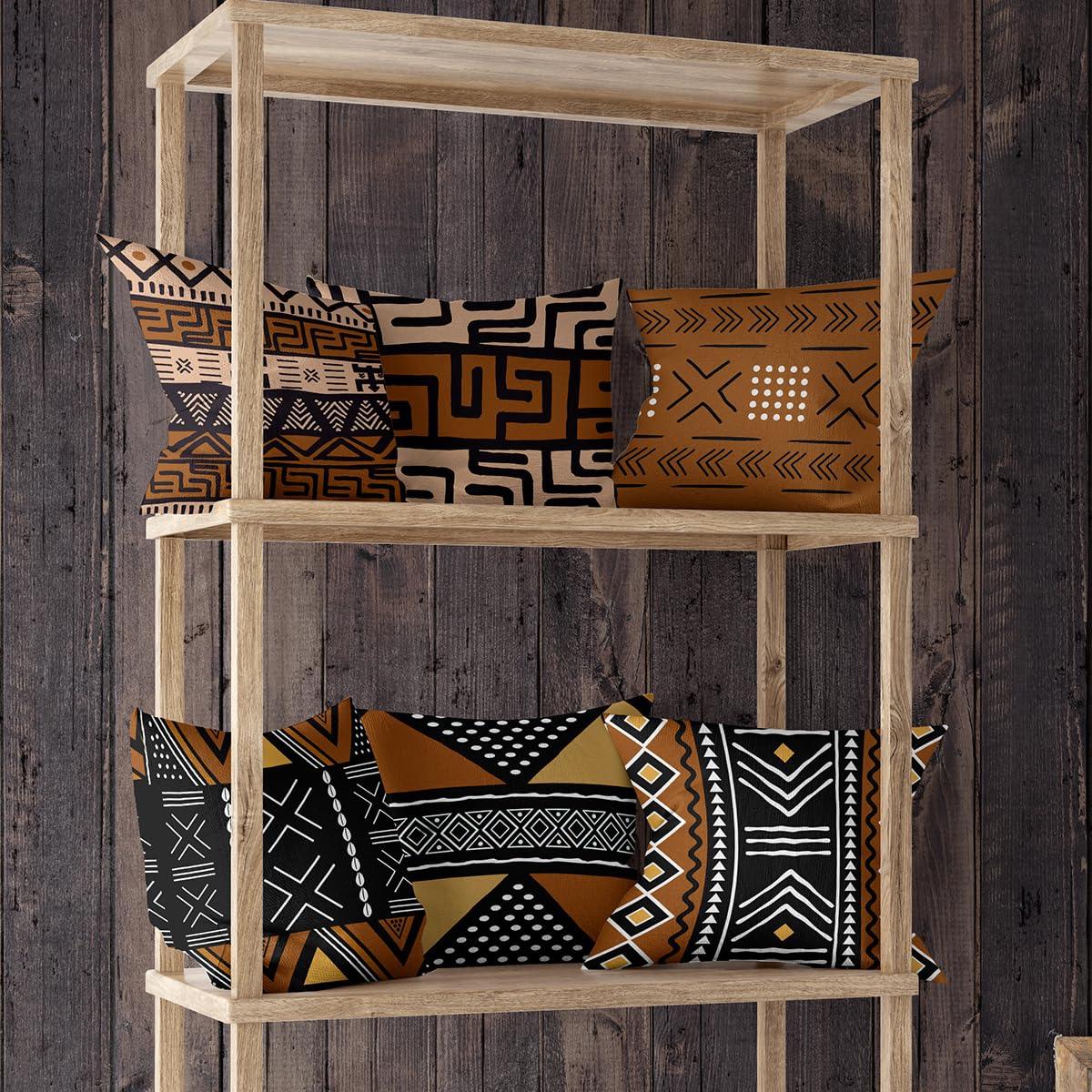 Ceexolliss rustic mudcloth texture brown pillow cover adds natural appeal