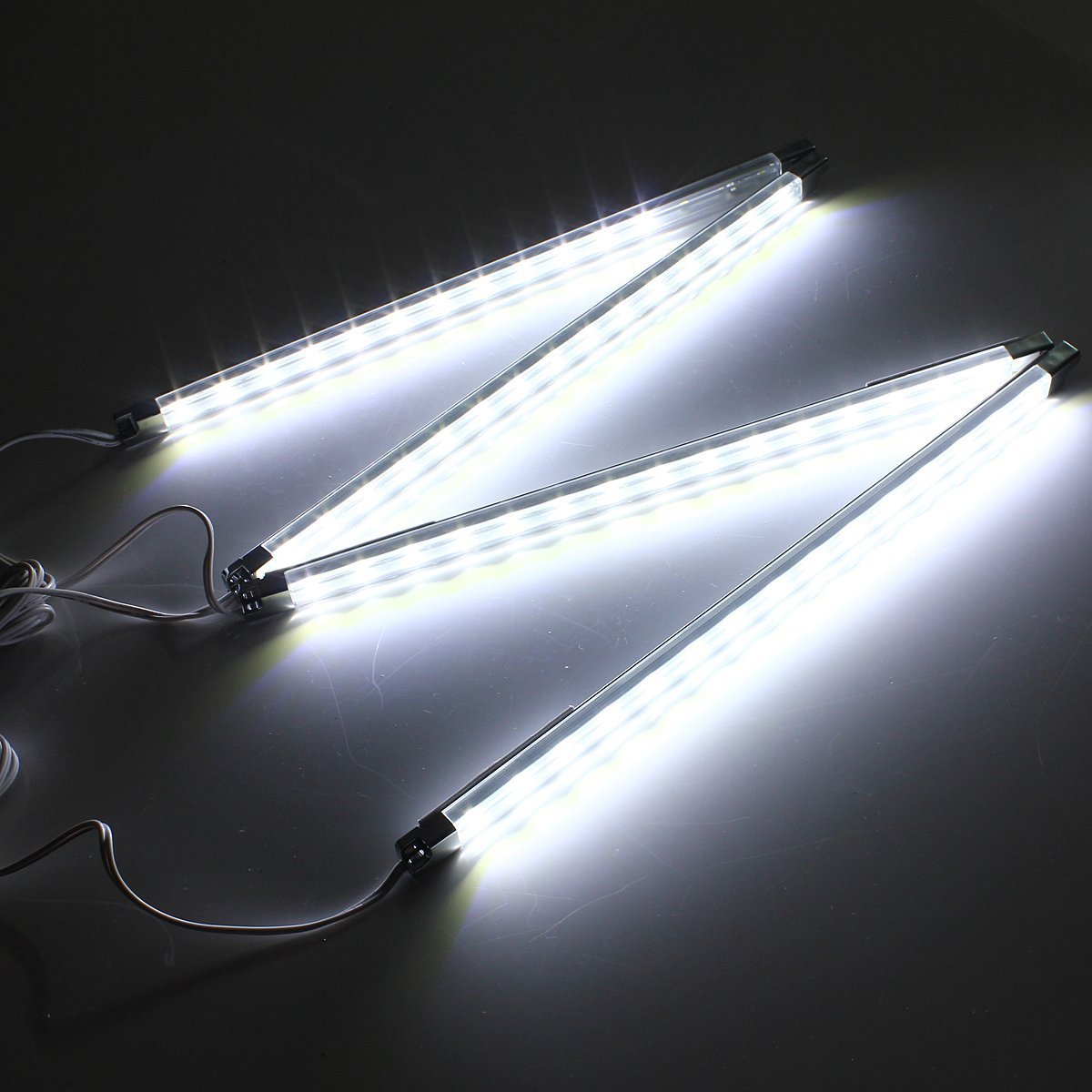 Cefrank 12-inch LED strip under cabinet highlights shelves without glare.