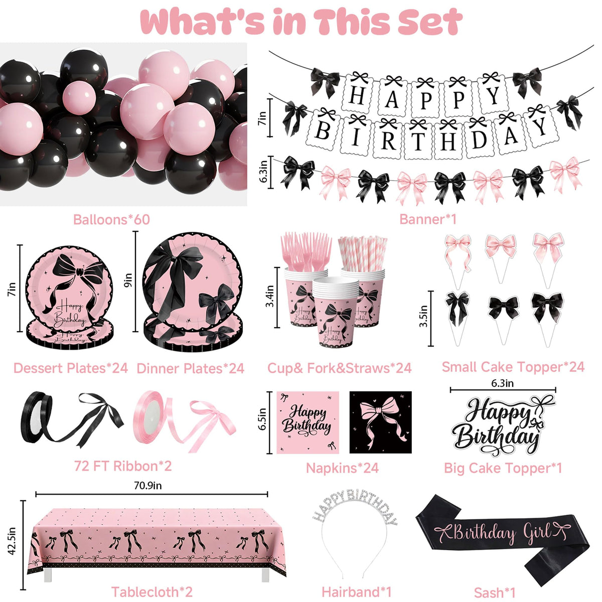 CelebSpark pink-black bow dinner plates provide sturdy meals with chic styling