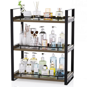CeleVista 3-tier wood bathroom organizer maximizes vanity space.