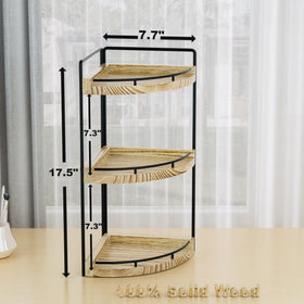 CeleVista bathroom counter shelf in rustic brown, durable waterproof wood.