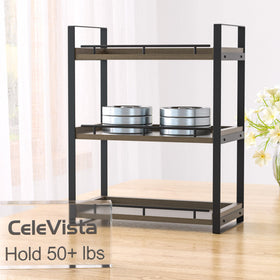CeleVista dark brown shelf adds modern rustic decor to any space.