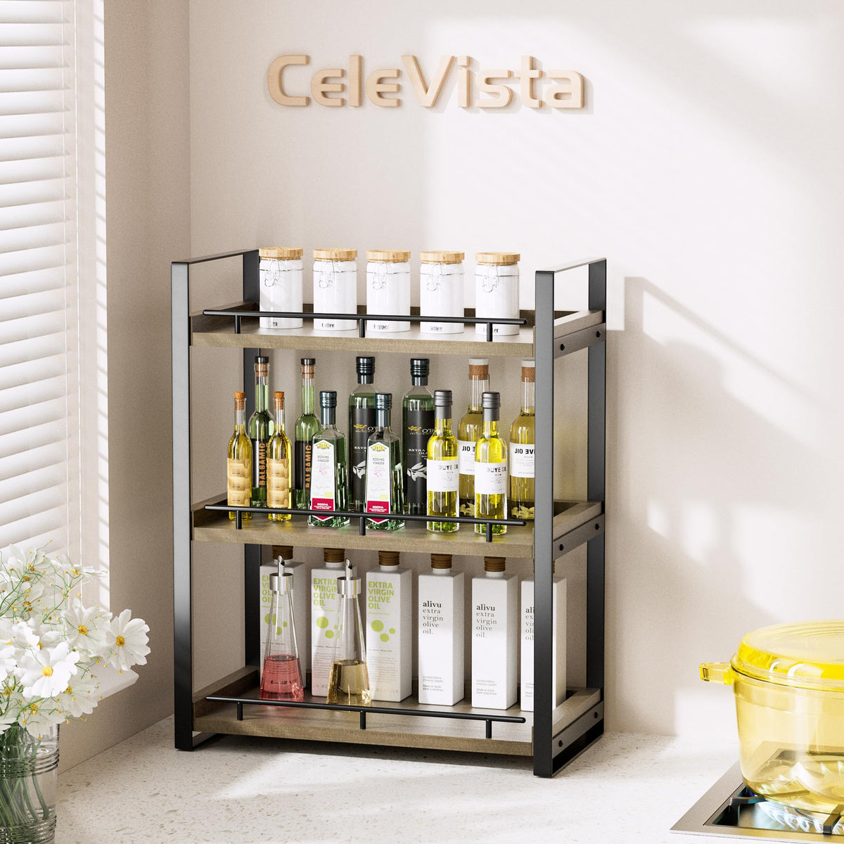 CeleVista easy-assembly bathroom shelf simplifies setup.