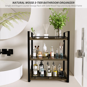 CeleVista wooden tray with durable bracket keeps vanity items organized.