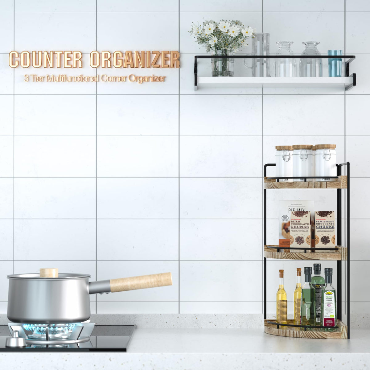 CeleVista vanity organizer keeps makeup and skincare within easy reach.