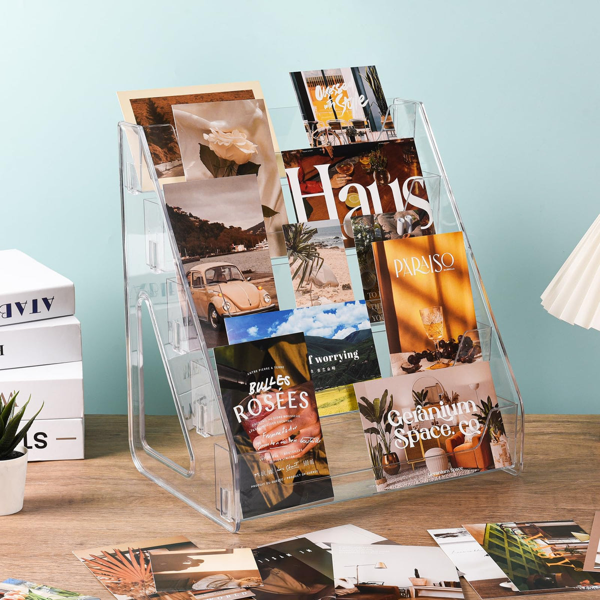 CELSOL 2-pack counter-use display side view boosts organization