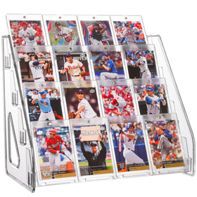 CELSOL elevated 4-tier stand front view shows clear visibility for cards