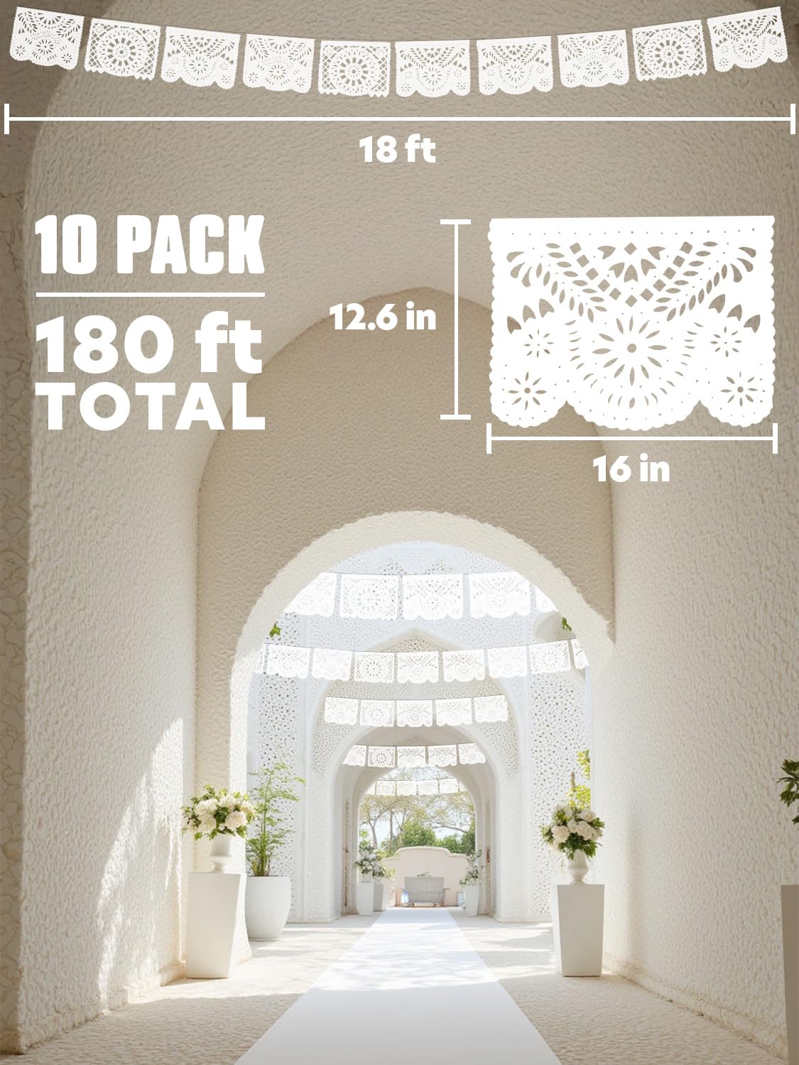 CEMPASUCHIL white banner with handcrafted motifs suits weddings.
