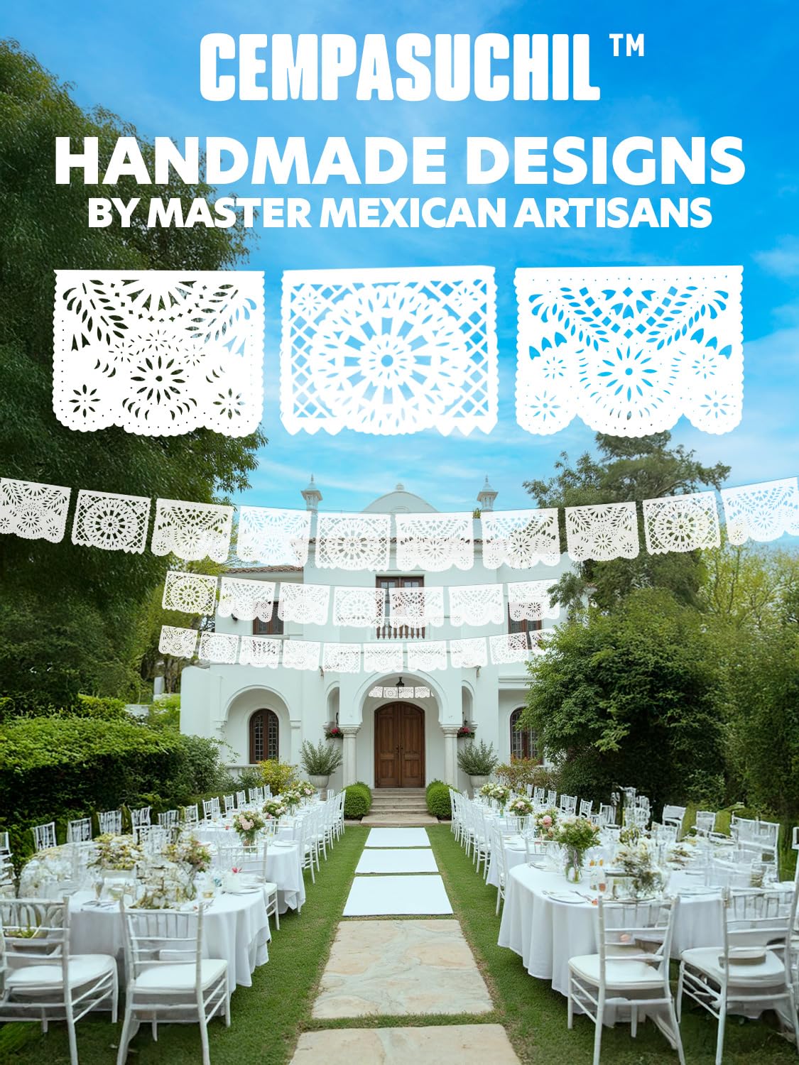 CEMPASUCHIL artisans crafted banner reflects authentic Mexican craftsmanship.