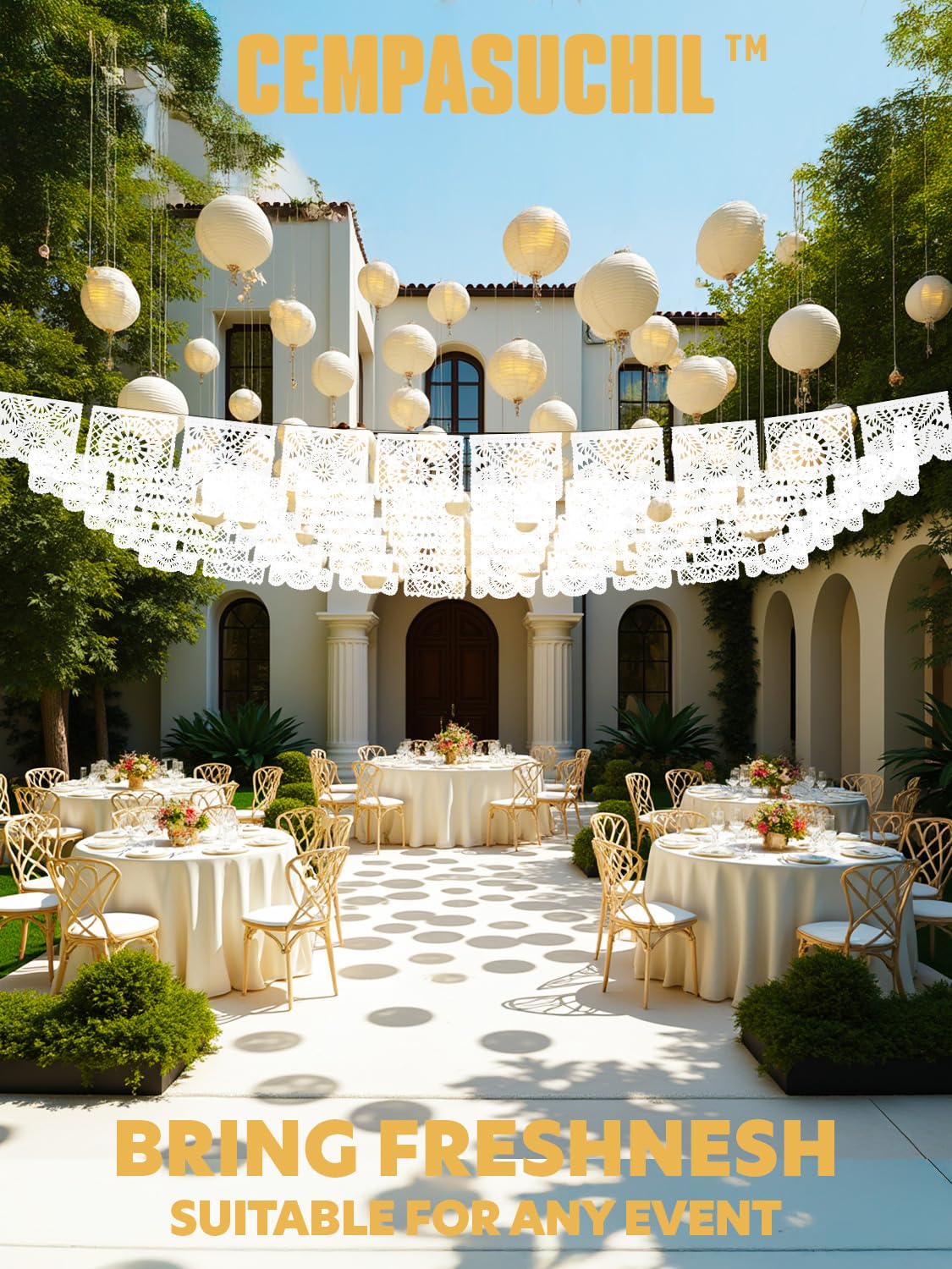 CEMPASUCHIL 10-flag pack covers large celebration spaces.